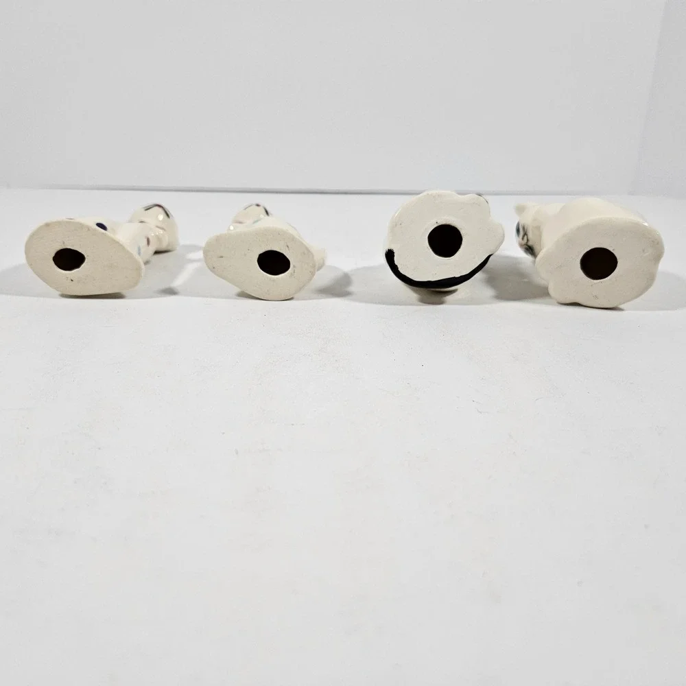 Vintage Ceramic Cat Salt and Pepper Shakers 2 Sets Polka Dot and Calico Feline